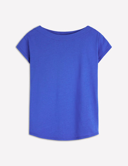 Supersoft Boat Neck T-Shirt-Beaucoup Blue