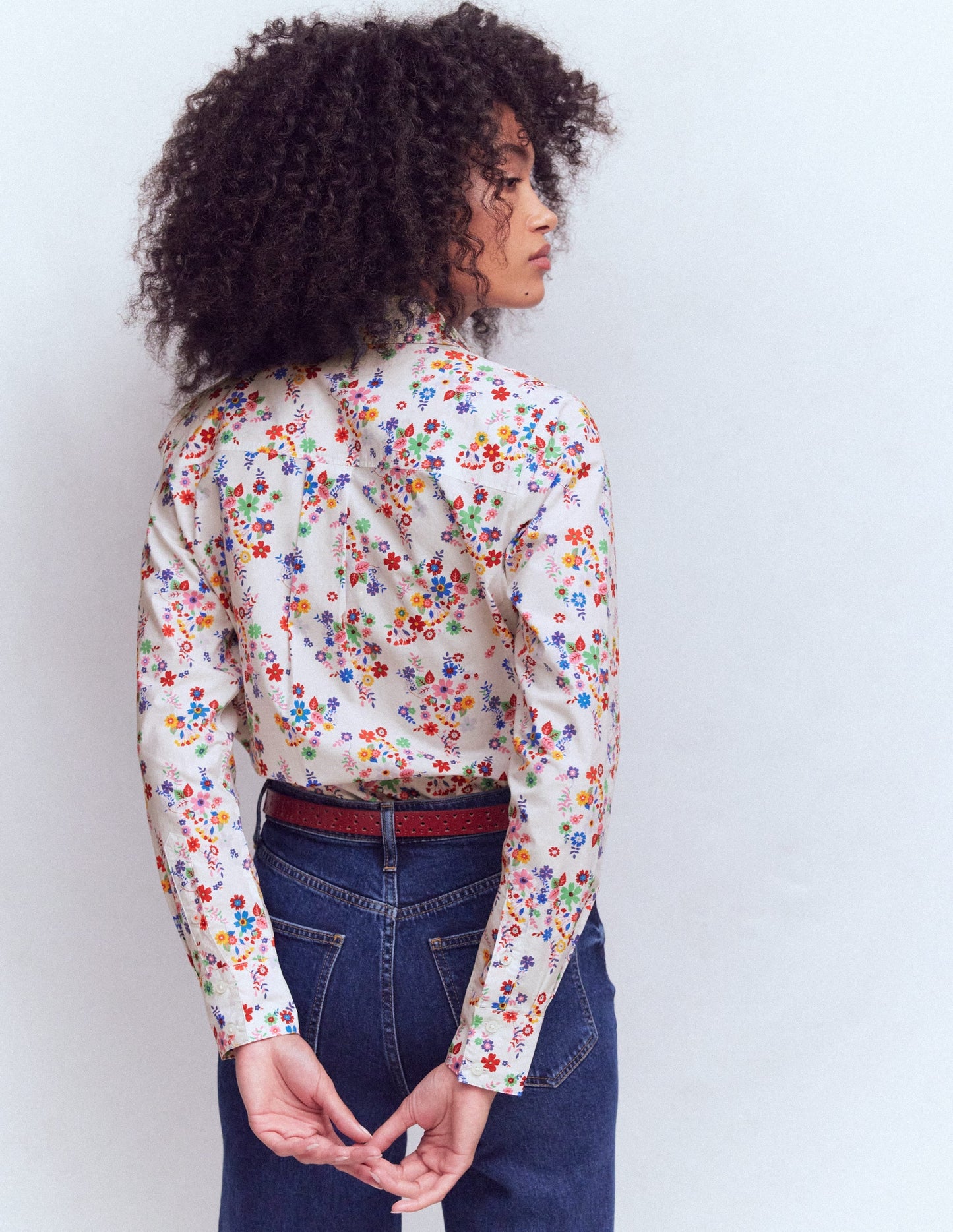 Sienna Cotton Shirt-Multi, Blossom Clusters