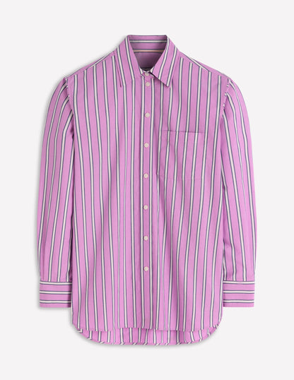 Sadie Relaxed Cotton Shirt-Multi Stripe