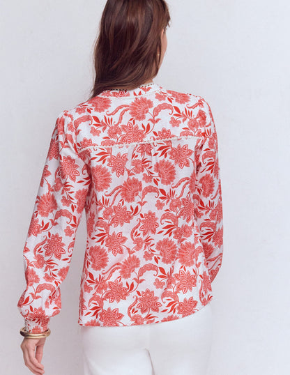 Rhea Trim  Insert Cotton Top-Pink, Elegant Blossom