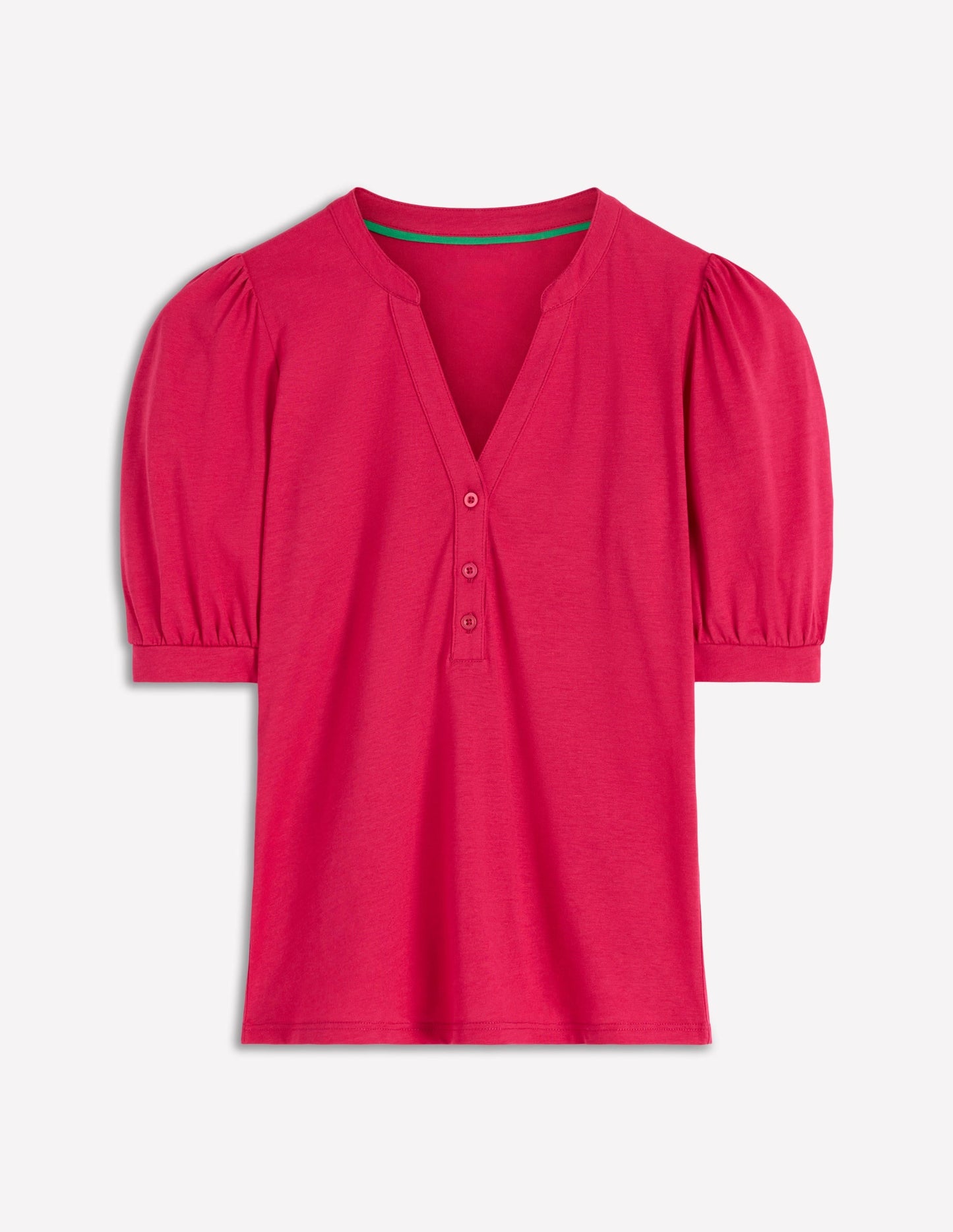 Supersoft Short Sleeve Henley-Pomegranate
