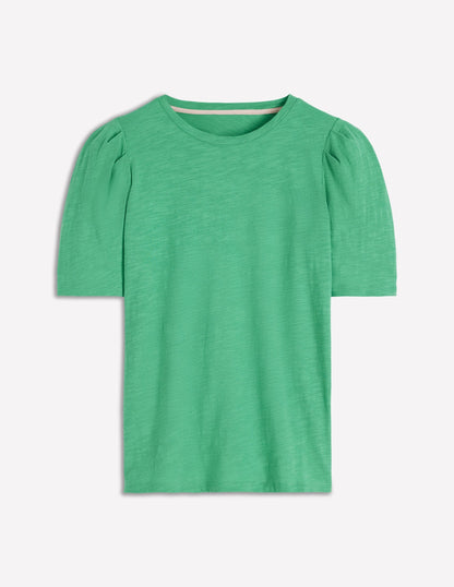 Sophie Puff Sleeve T-shirt-Aloe Green