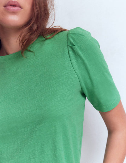 Sophie Puff Sleeve T-shirt-Aloe Green