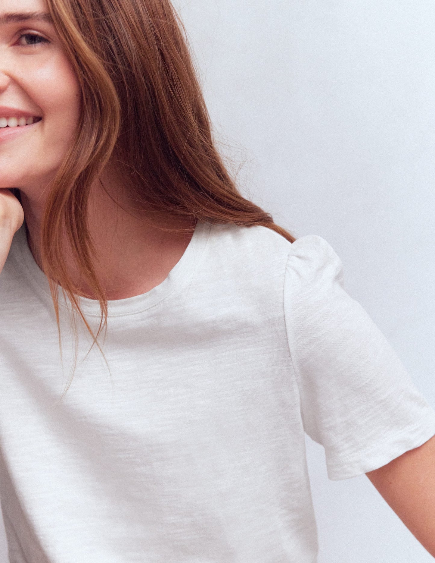 Sophie Puff Sleeve T-shirt-White