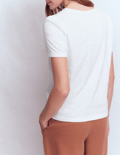 Sophie Puff Sleeve T-shirt-White