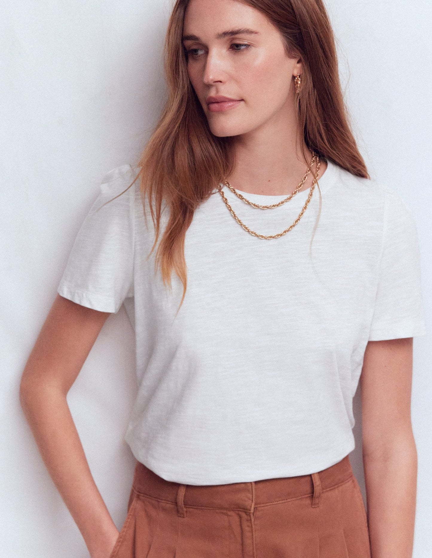 Sophie Puff Sleeve T-shirt-White