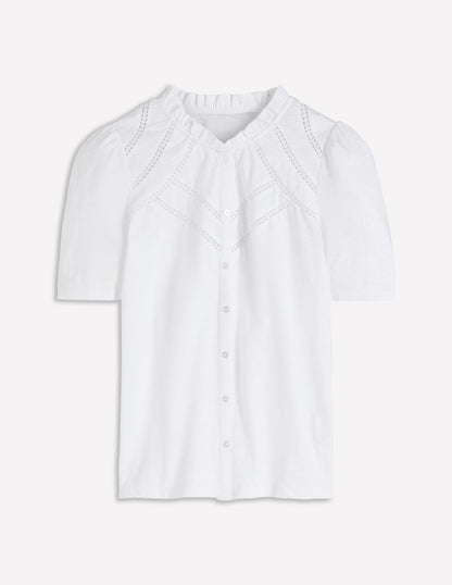 Bea Short Sleeve Shirt-White