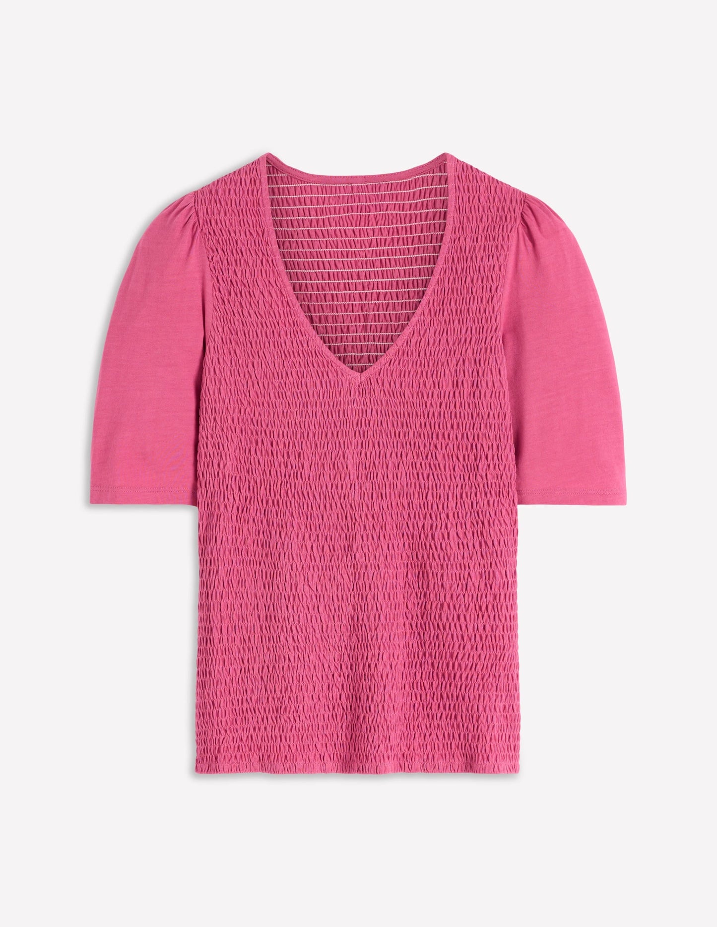 Smocked V Neck Top-Malaga