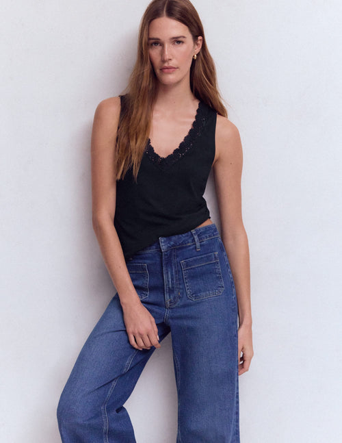 Supersoft V Neck Trim Vest-Navy Blazer