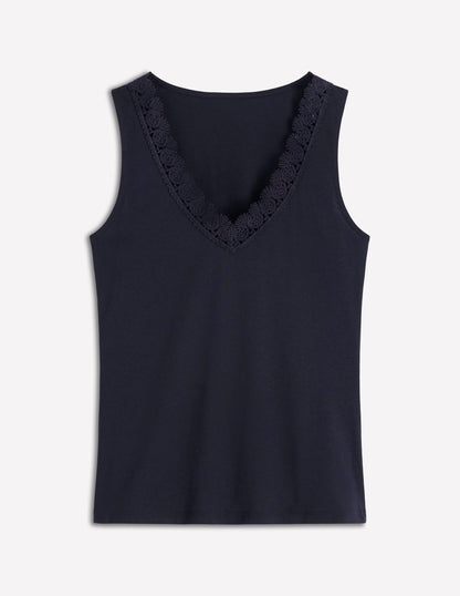 Supersoft V Neck Trim Vest-Navy Blazer