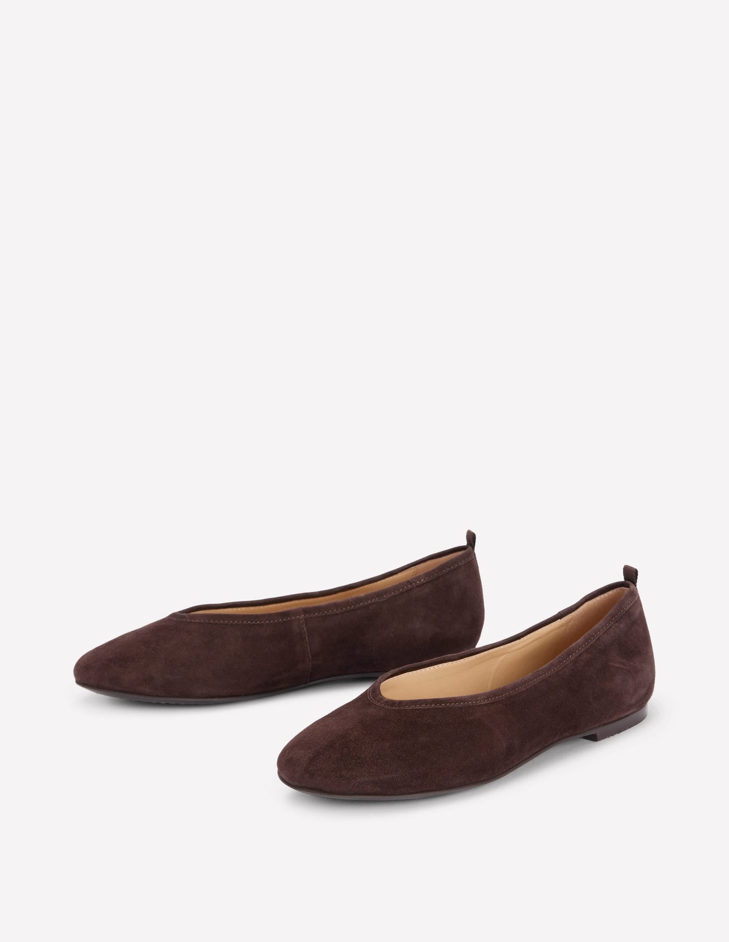 High Cut Ballet Flats-Bitter Chocolate
