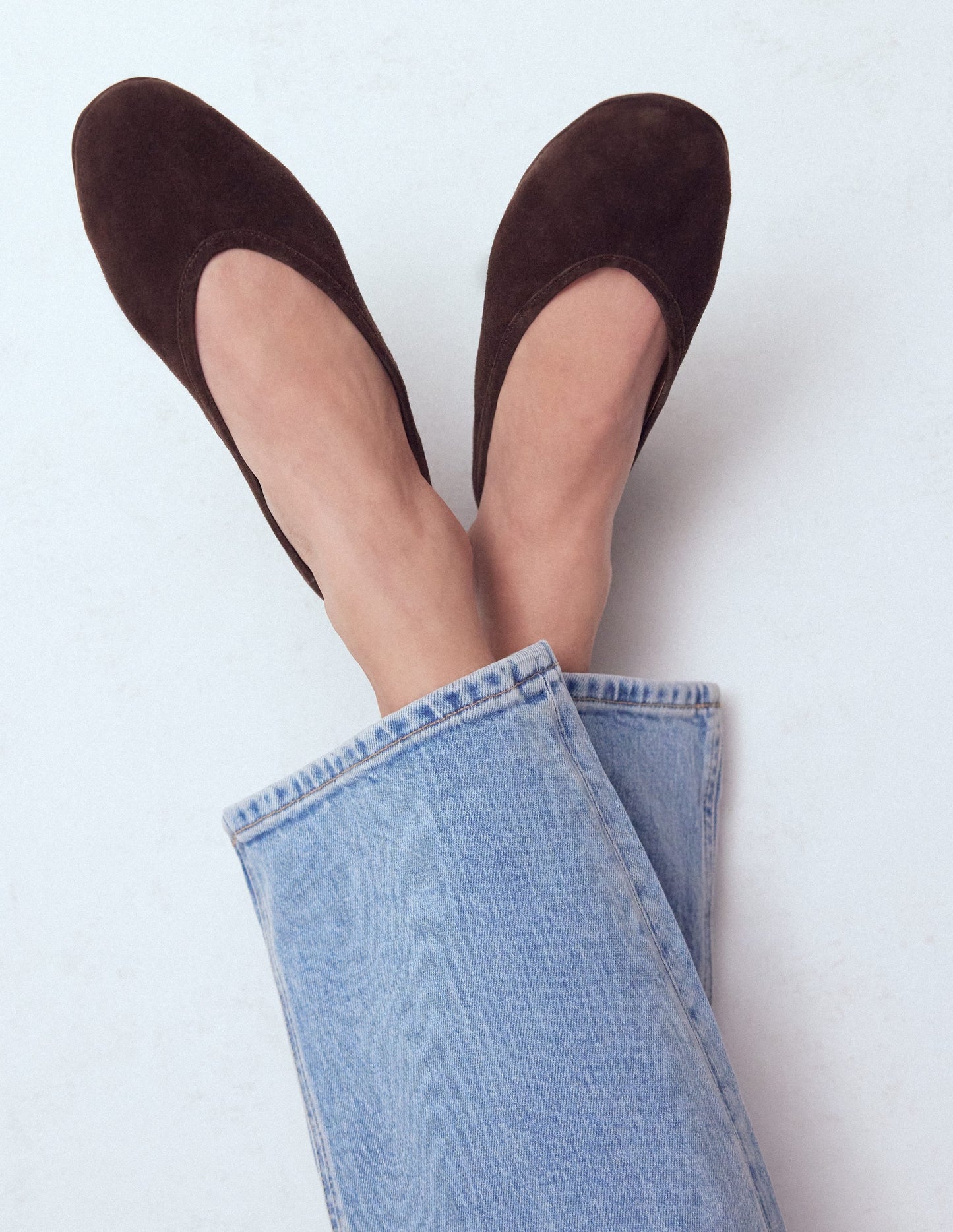 High Cut Ballet Flats-Bitter Chocolate