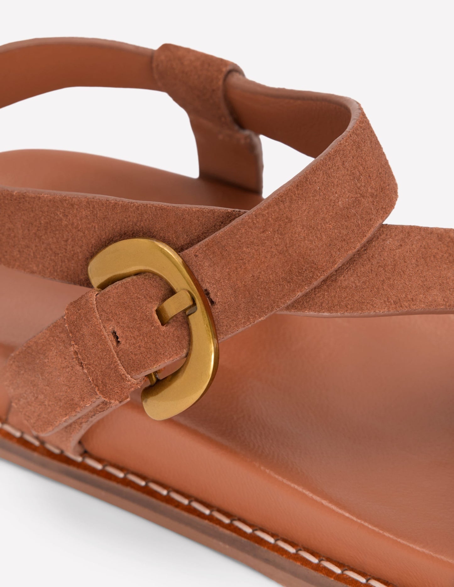 Chunky Asymmetric Sandal-Tan Suede