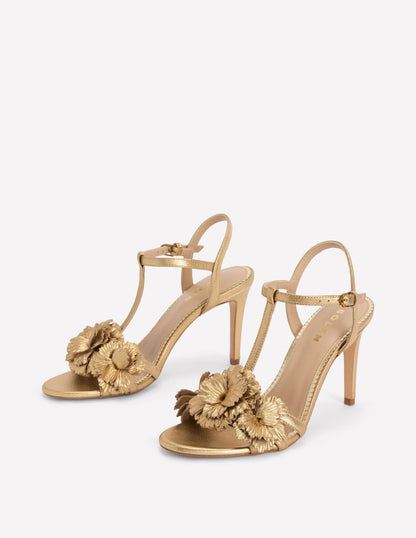 Flower Sandals-Gold