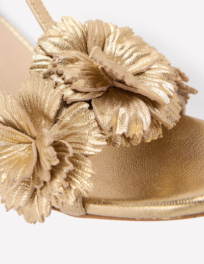 Flower Sandals-Gold
