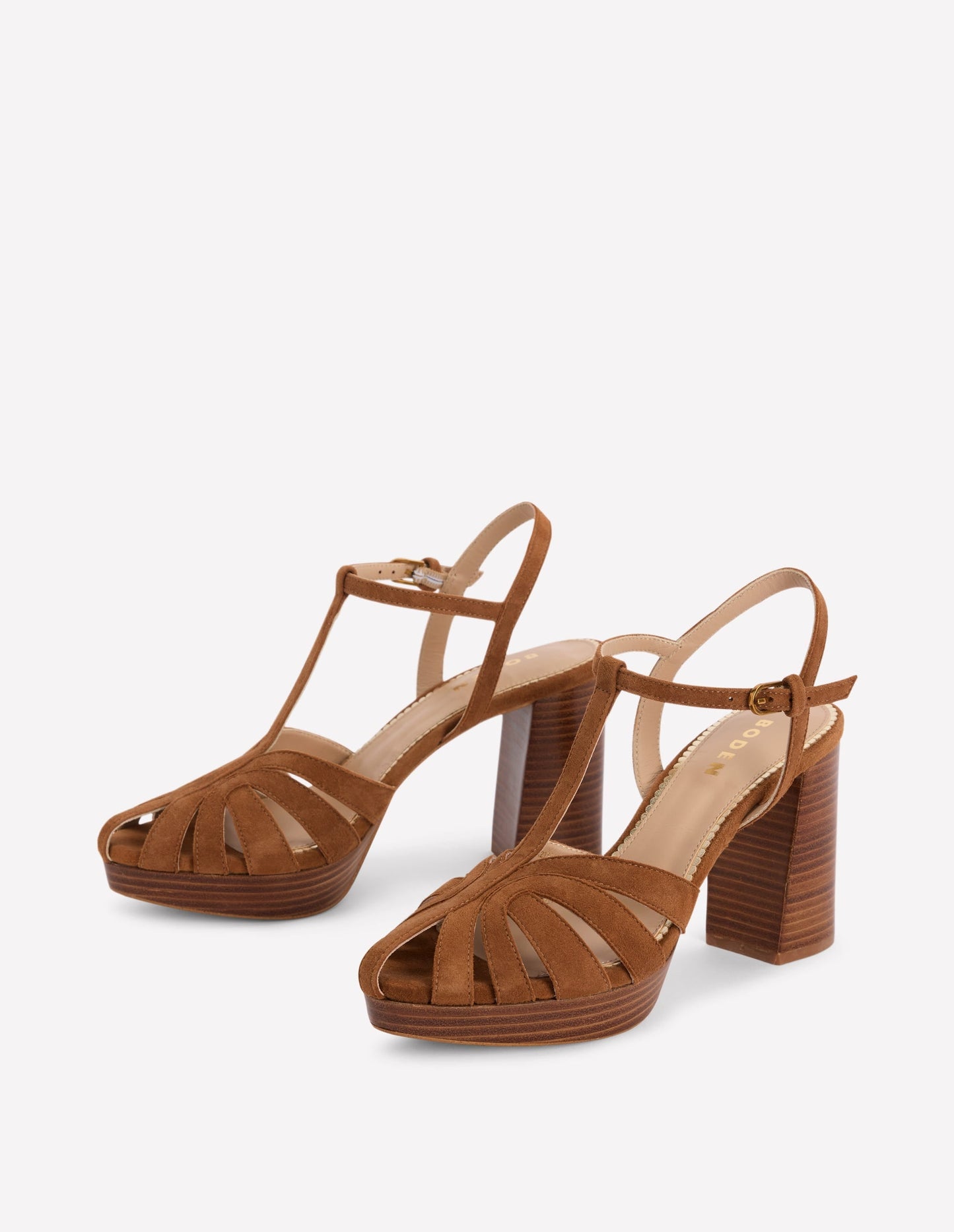 Platform Cage Sandals-Tan