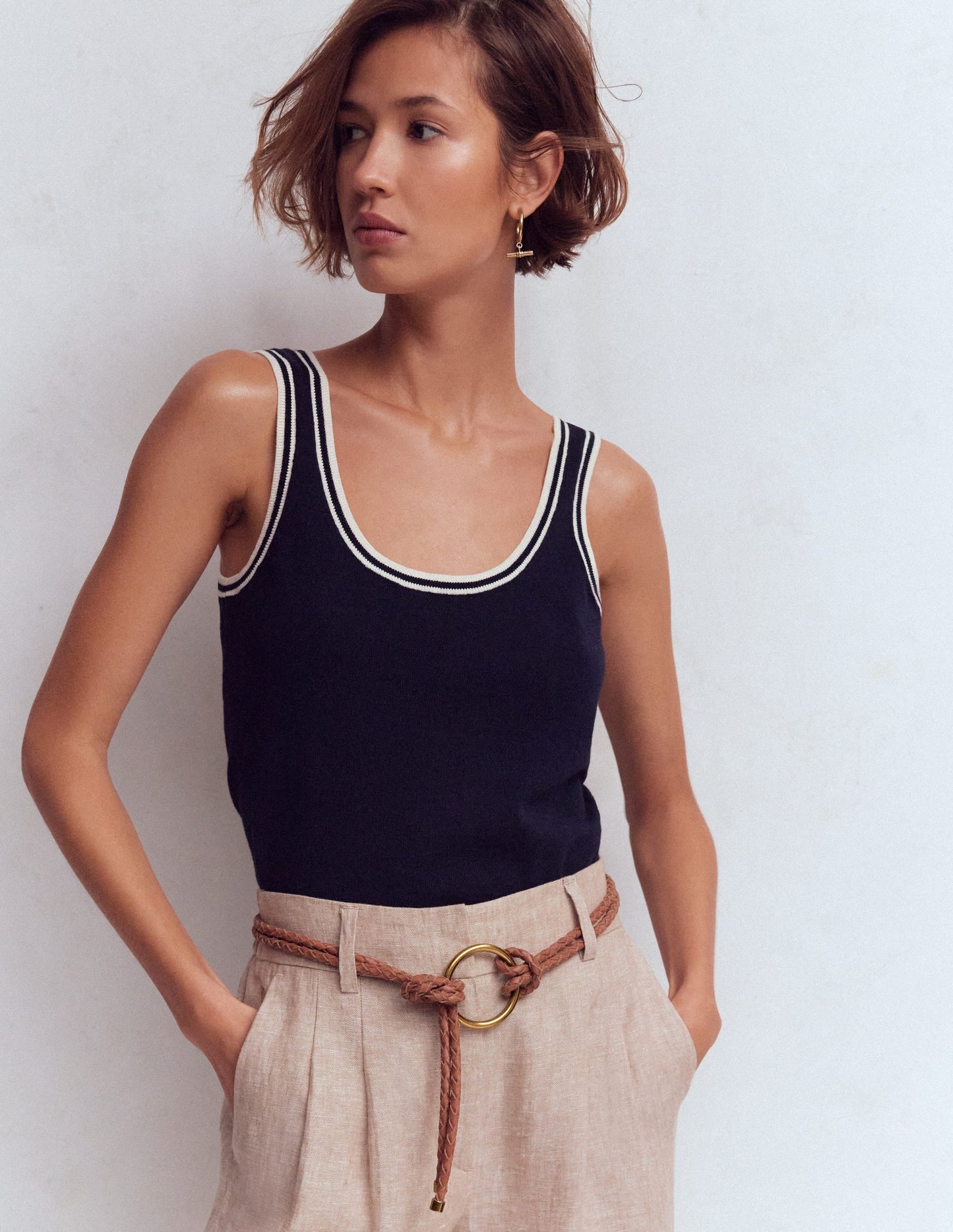 Leather Rope Belt-Tan