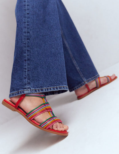 Multi Strap Knot Sandal-Multi