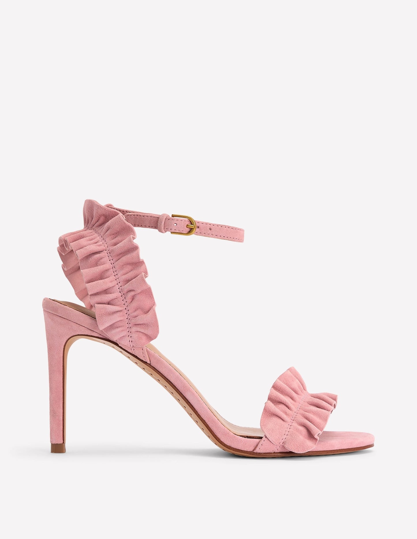 Pleat Detail Heeled Sandal-Almond Pink