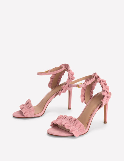 Pleat Detail Heeled Sandal-Almond Pink