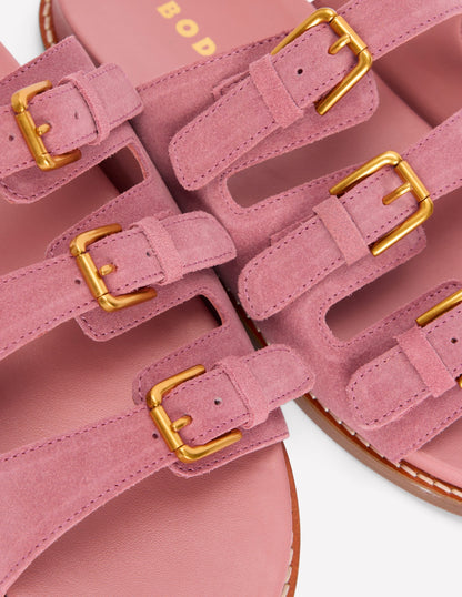 Triple Strap Footbed Sandal-Dusty Pink