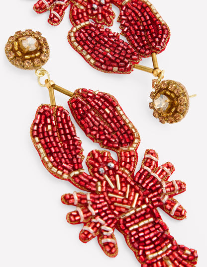 Novelty Beaded Earrings-Lobster