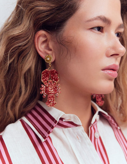 Novelty Beaded Earrings-Lobster