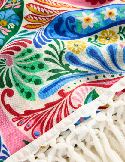 Tassel Sarong-Multi, Enchanted Paisley