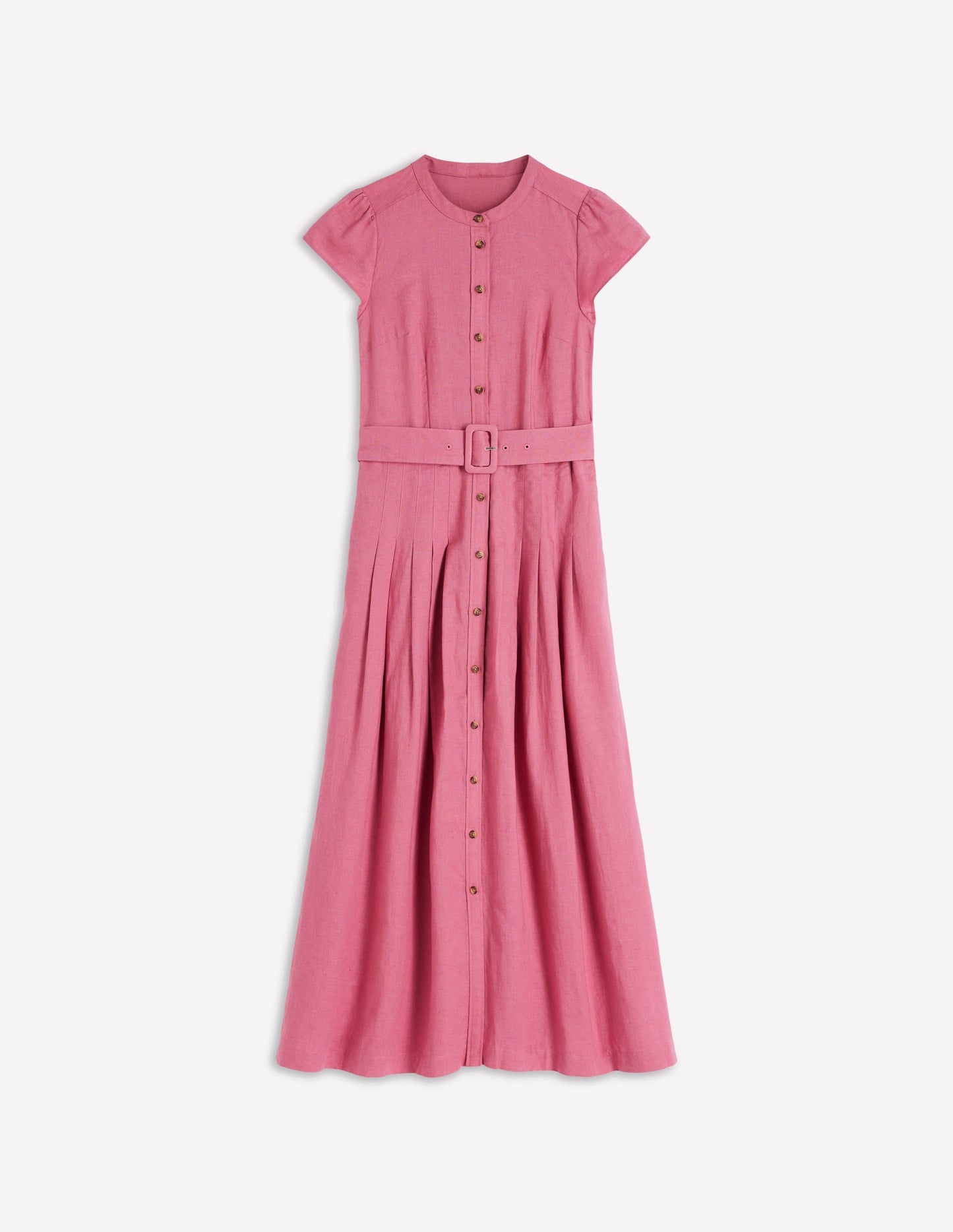 Arabella Linen Blend Dress-Pink Heather