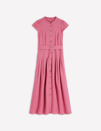 Arabella Linen Blend Dress-Pink Heather
