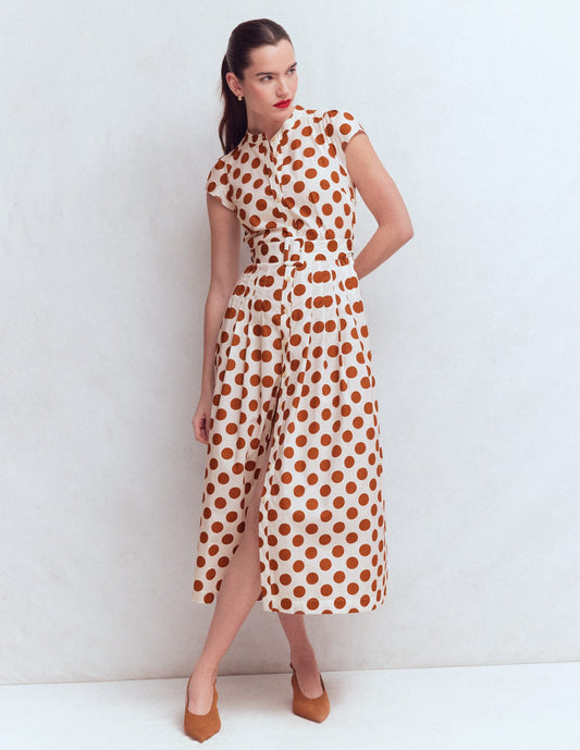 Arabella Cotton Maxi Dress-Ginger, Painted Dot