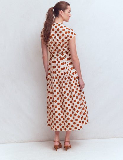 Arabella Cotton Maxi Dress-Ginger, Painted Dot