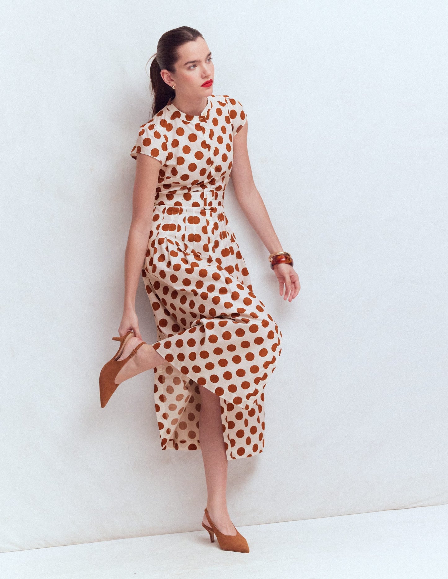 Arabella Cotton Maxi Dress-Ginger, Painted Dot