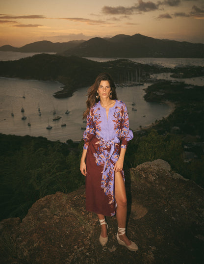 Blouson Sleeve Occasion Dress-Multi Super Bloom