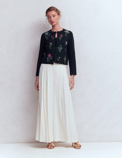 Embellished Knit Cardigan-Navy