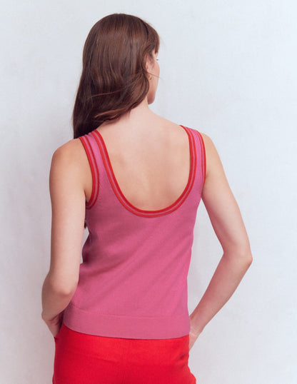 Liz Knitted Tank-Pink