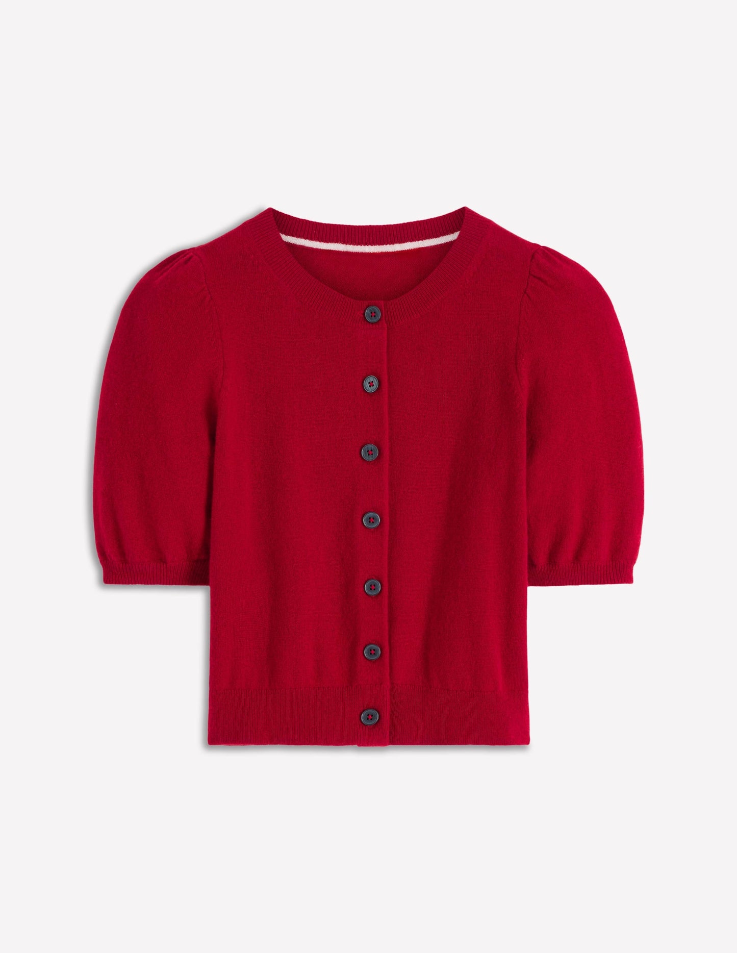 Cropped Cashmere Cardigan-Ash Red