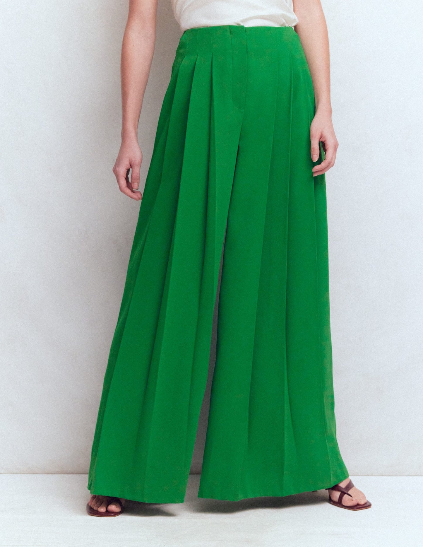 Regent Wide Leg Pants-Rich Emerald