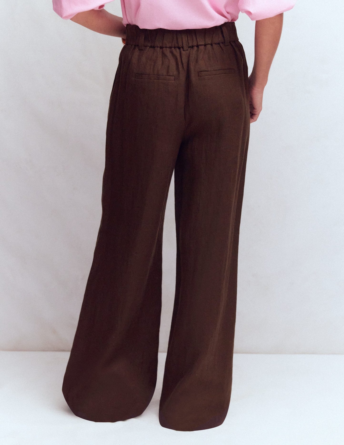 Kensington Linen Pants-Bitter Chocolate