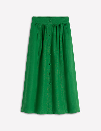 Emma Linen Maxi Skirt-Highland Green