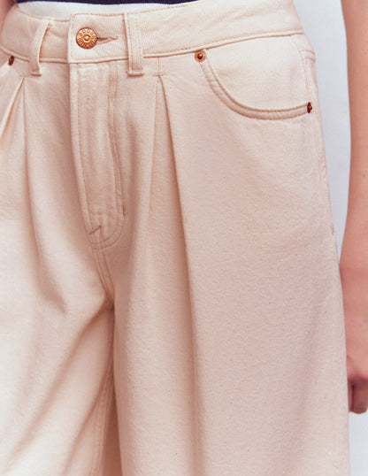 Denim Bermuda Short-Ecru