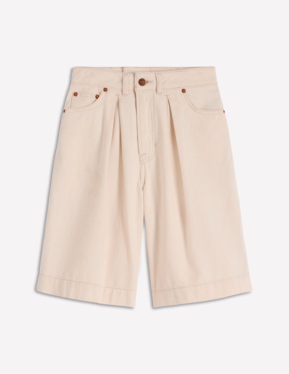 Denim Bermuda Short-Ecru