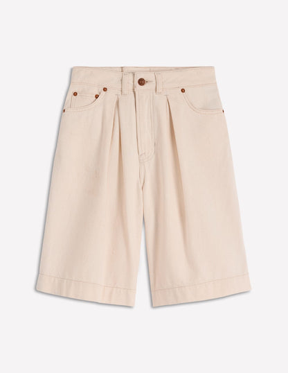 Denim Bermuda Short-Ecru