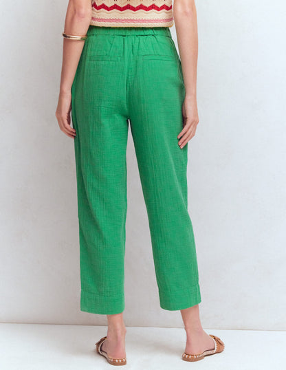 Double Cloth Crop Pants-Shamrock Green