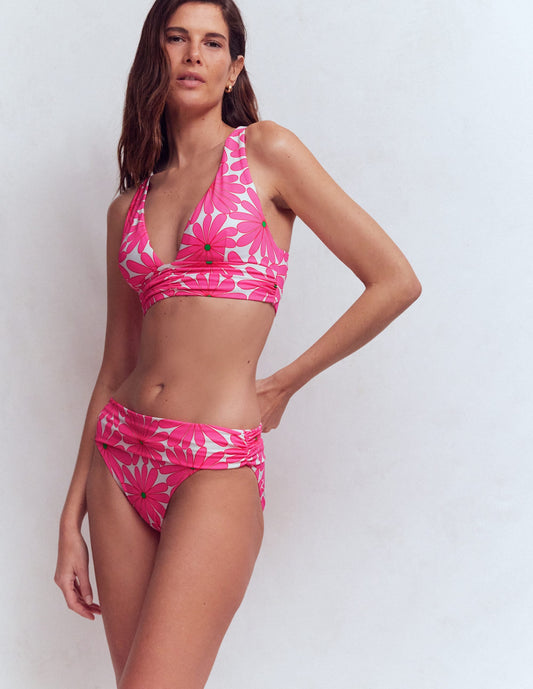 Classic Fold Bikini Bottoms-Sangria Sunset, Daisy Blossom