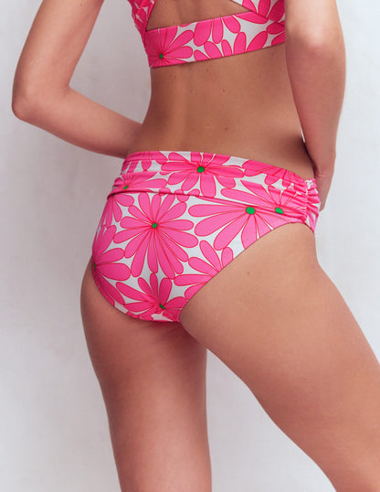 Classic Fold Bikini Bottoms-Sangria Sunset, Daisy Blossom