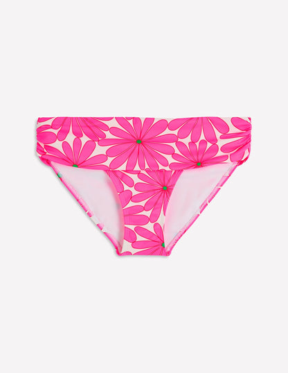 Classic Fold Bikini Bottoms-Sangria Sunset, Daisy Blossom