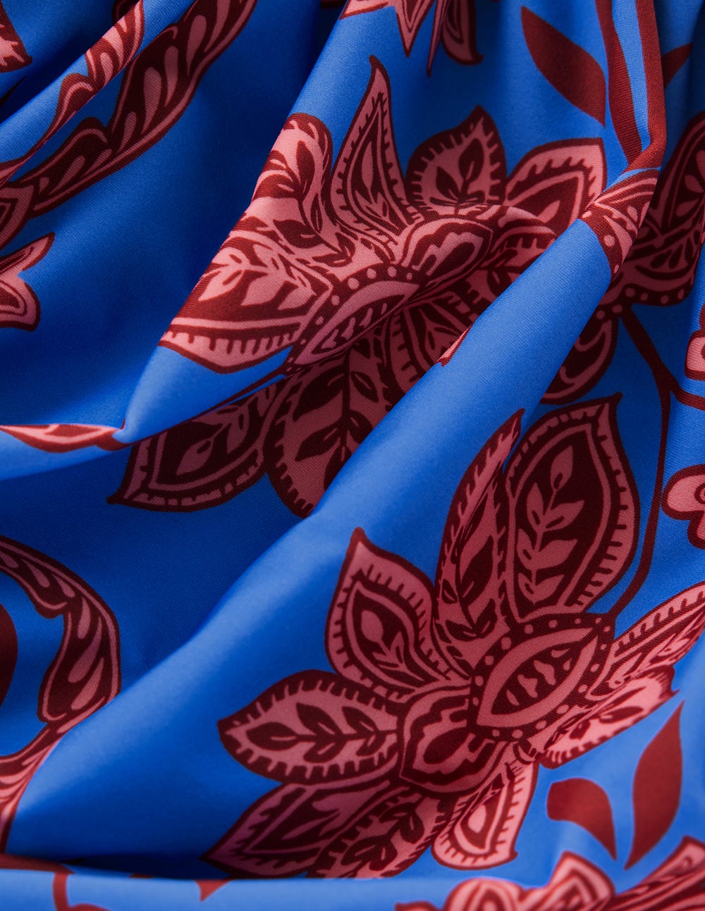 Kythira Ruched Swimsuit-Blue, Elegant Blossom