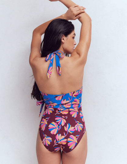 Tilos Tie Side Swimsuit-Multi, Daisy Cascade