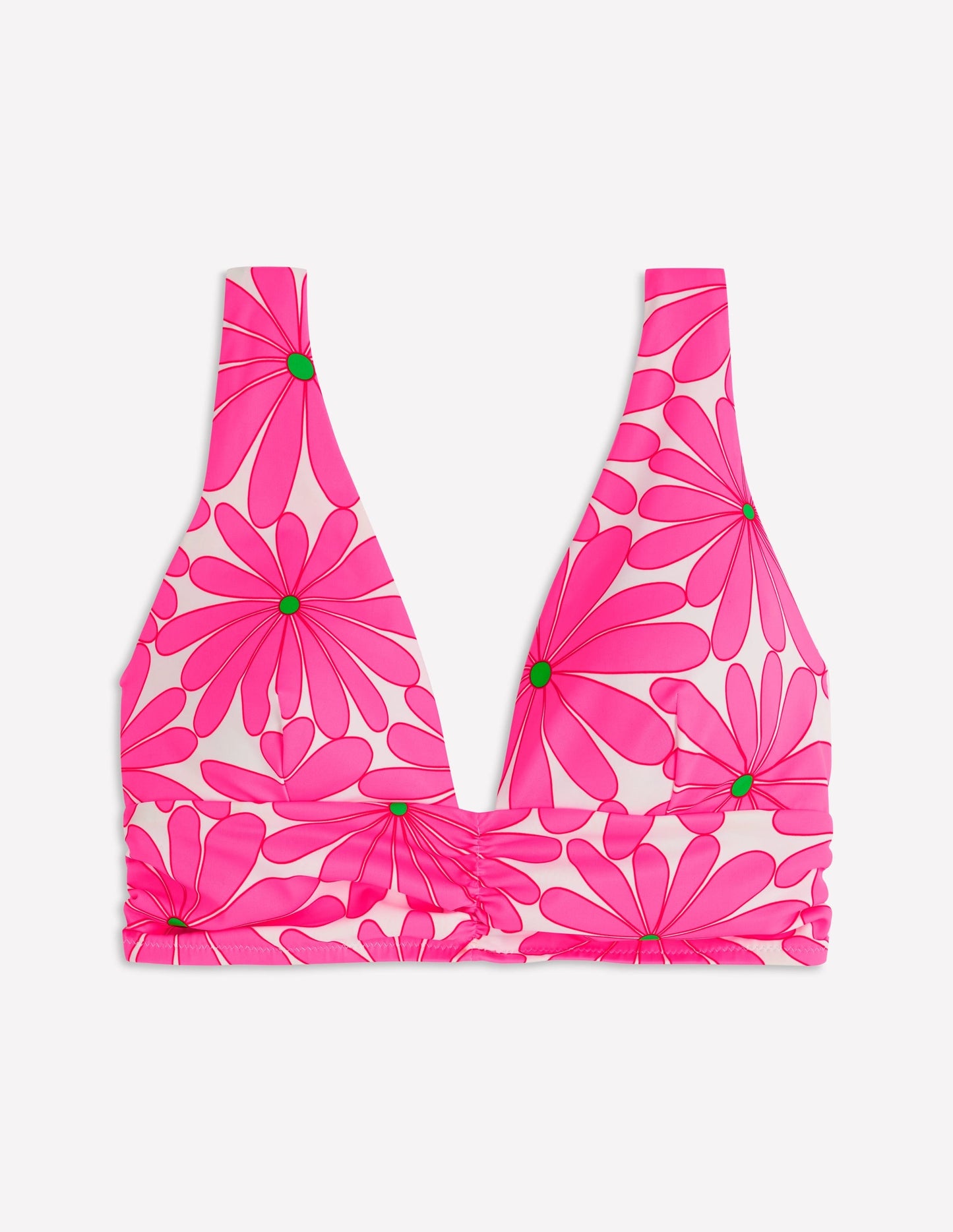Mykonos Deep V Bikini Top-Sangria Sunset, Daisy Blossom